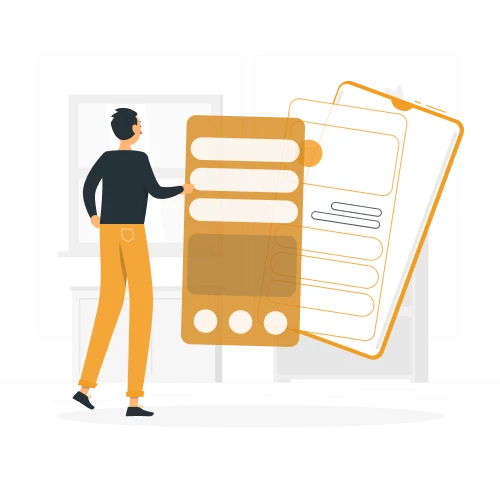 mobile with iot data, connected devices, wifi, sliders, graphs, notifications, events, and informations
